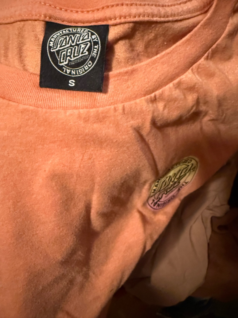Peach Graphic Tee with Small Logo